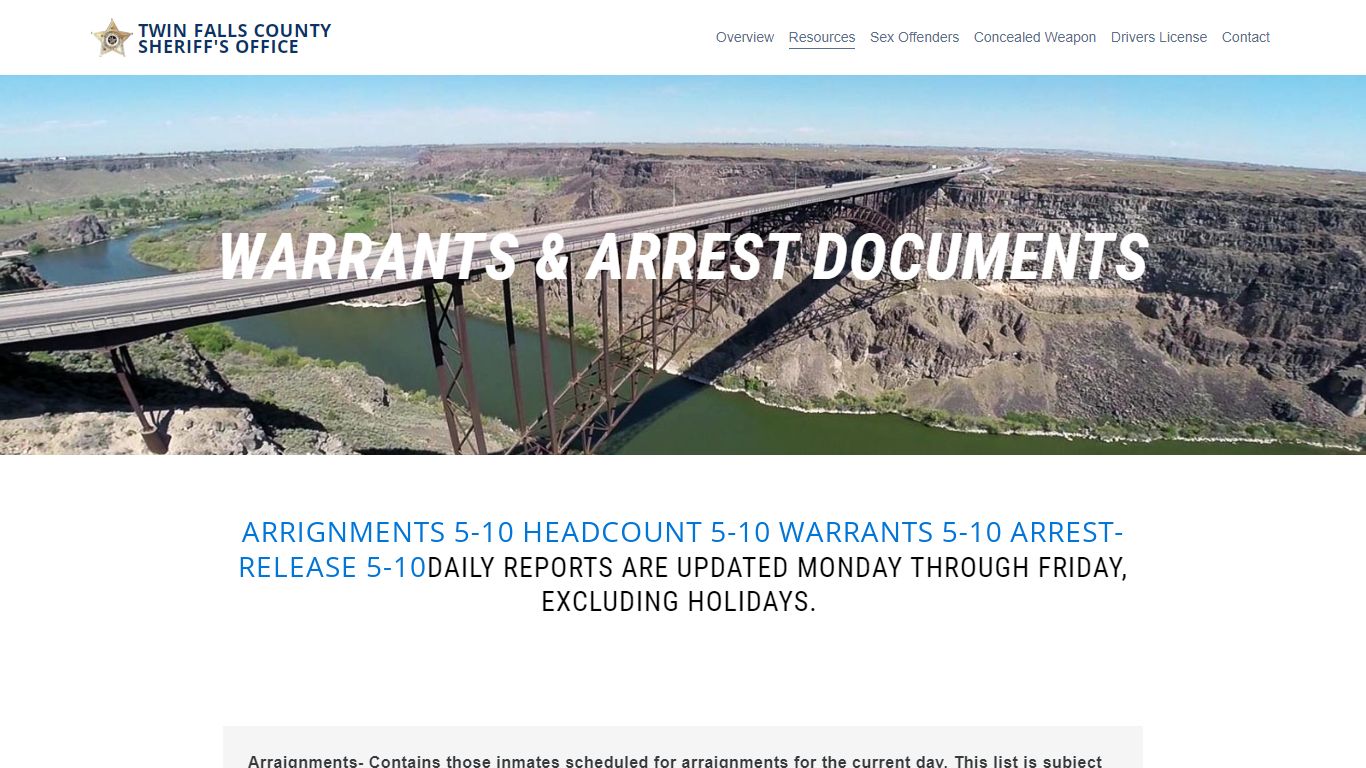 Warrants & Arrest Documents - Twin Falls Sheriff's Office